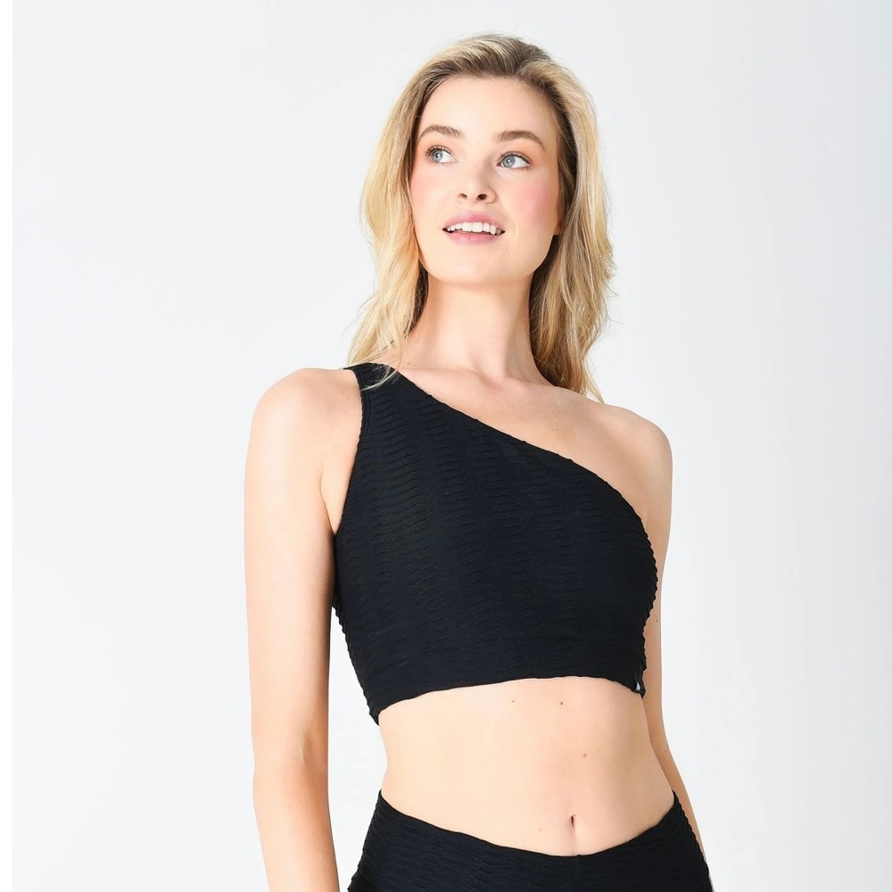 booty by Brabants, Original, One Shoulder Top black Bom Bom NWOT